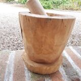 Vintage wooden mortar and pestle 1960