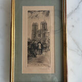 2 engravings of Parisian monuments signed Leopold Robin