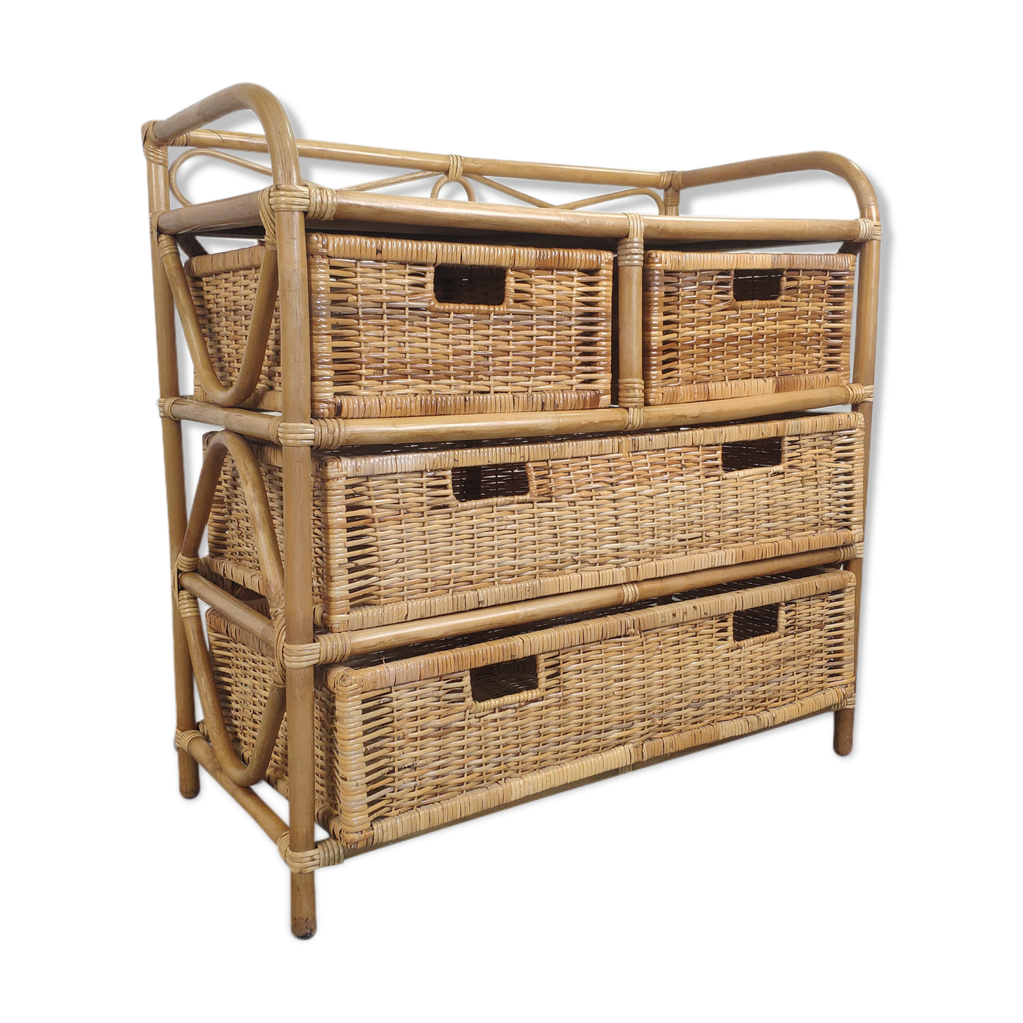 Rattan chest of drawers 4 drawers