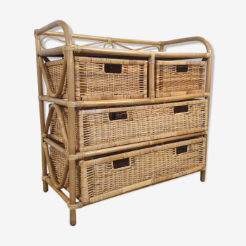 Rattan chest of drawers 4 drawers