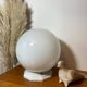 Vintage table lamp opaline ball and earthenware base