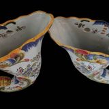 Pair of cornucopia flower vases