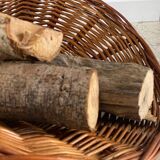 Vintage Rattan Log Basket