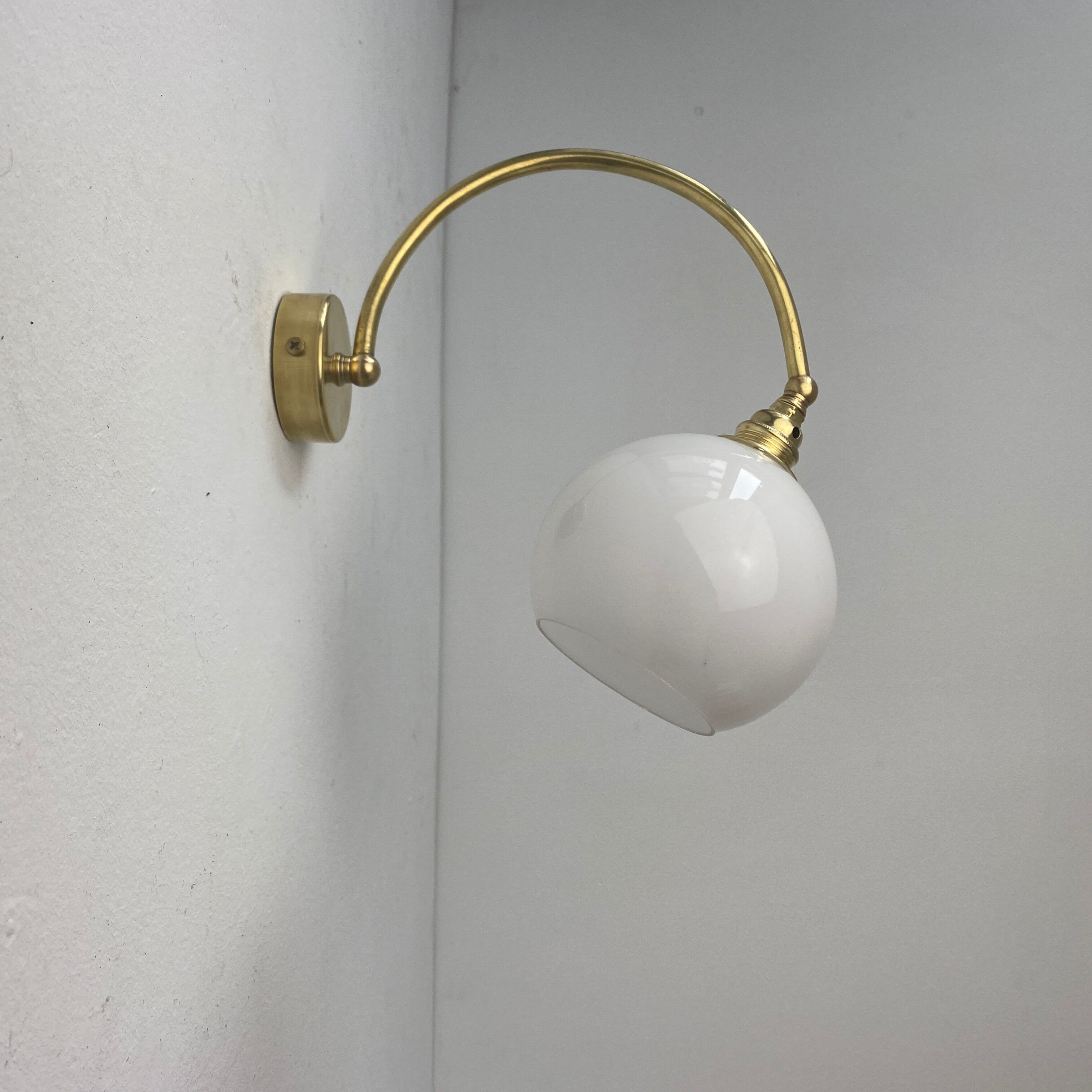 Old vintage curve opal wall lamp