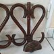 Vintage wooden rattan coat rack bamboo hat rack