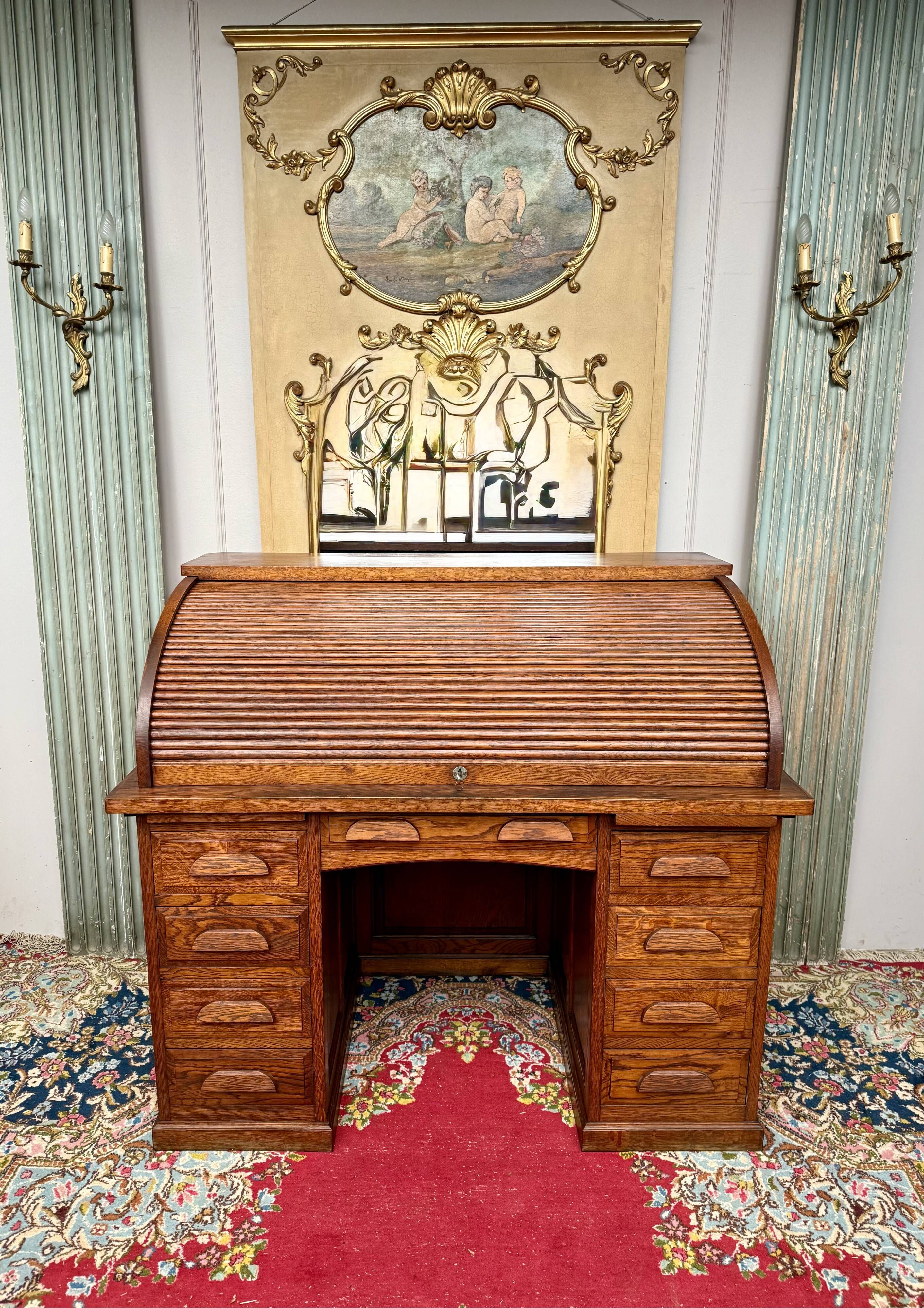 American desk in solid oak
