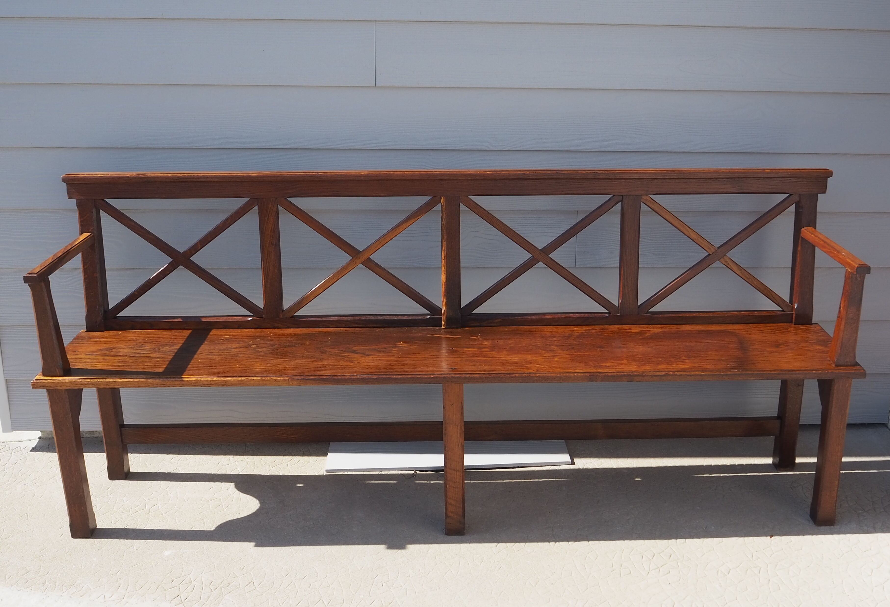 Solid oak bench