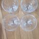 4 verres à pied Art Déco en verre gravé