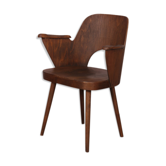 Vintage wooden armchair by Lubomir Hofmann for Ton, 1960