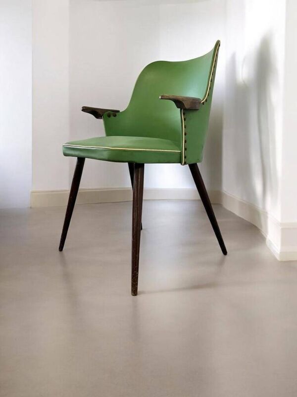Chaise rockabilly verte vintage
