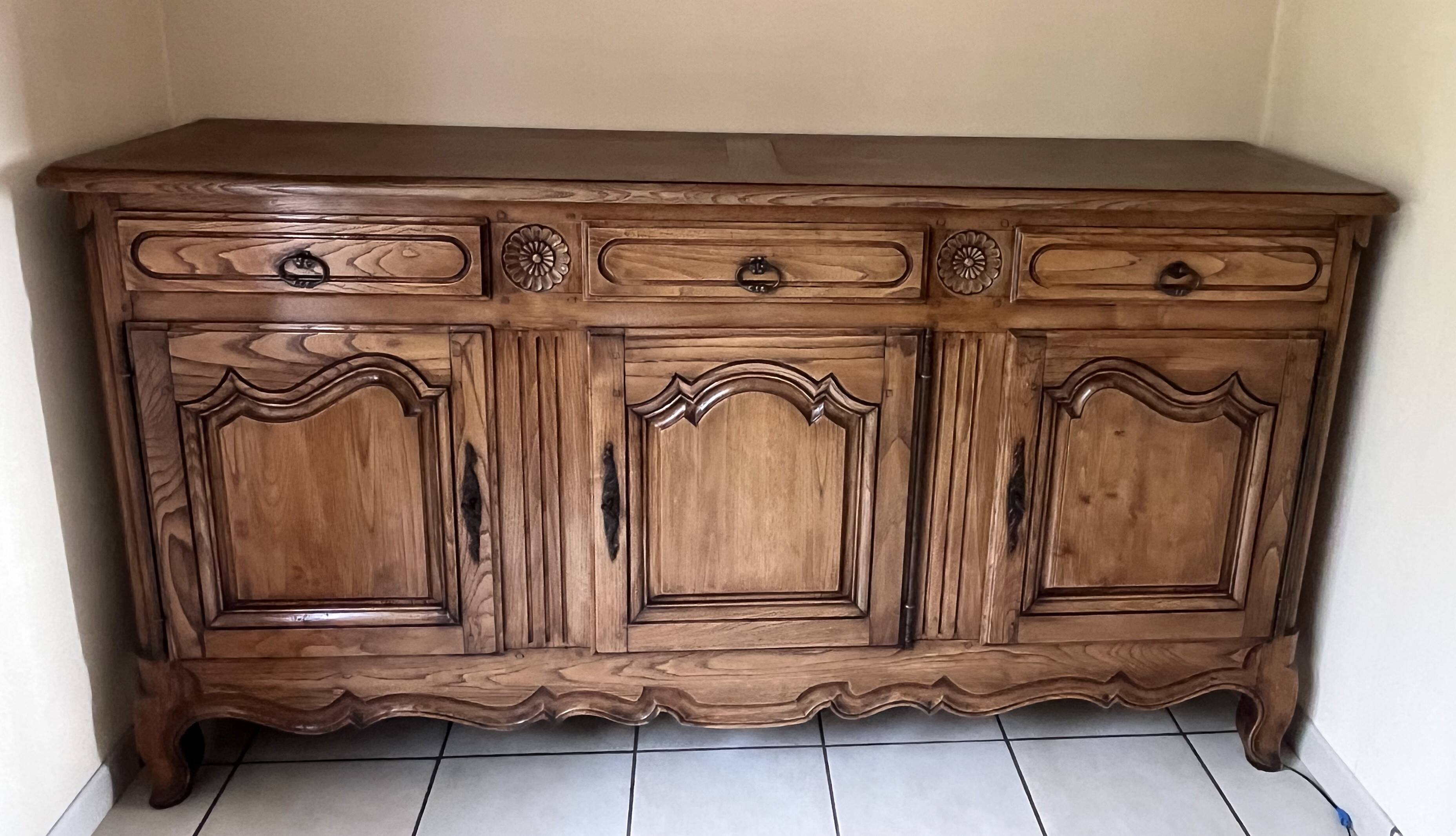 Oak sideboard with 3 doors stamped René Trotel