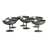 Lot de 6 coupelles sur pied en métal brillant