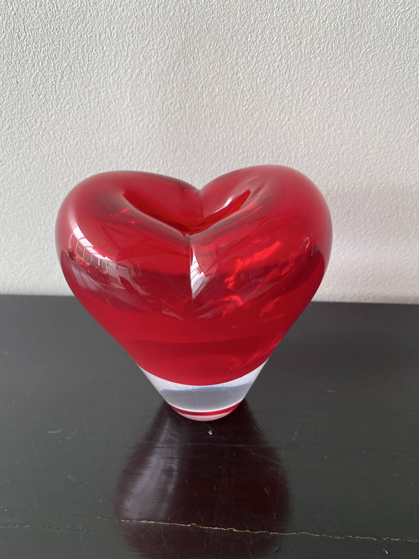 Red Heart Vase Murano attributed to Salviati by Maria Christina Hamel
