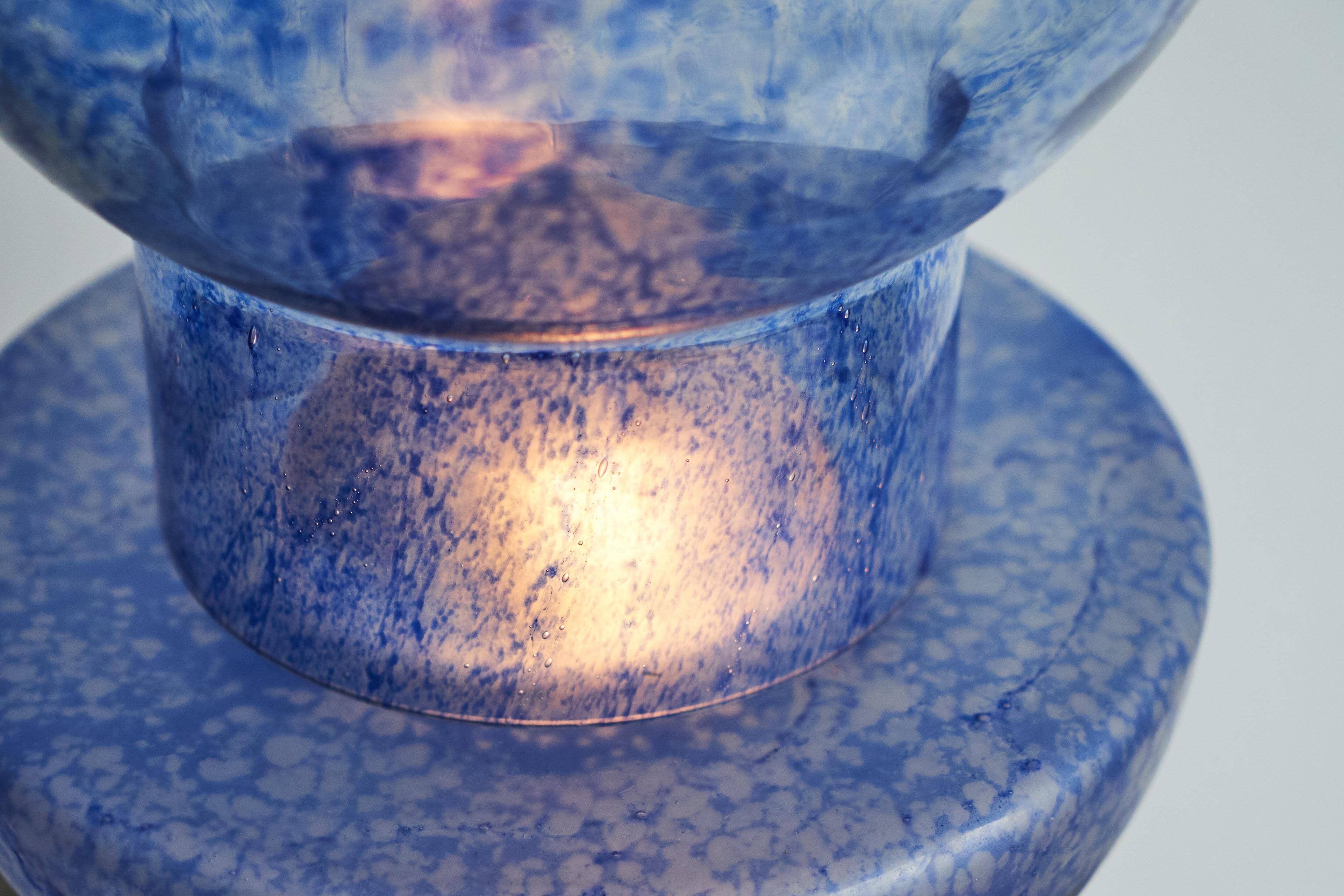 Murano Pulegoso glass table lamp sculpture from the 1970s.