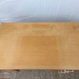 Desk 70s light wood opening to 3 drawers