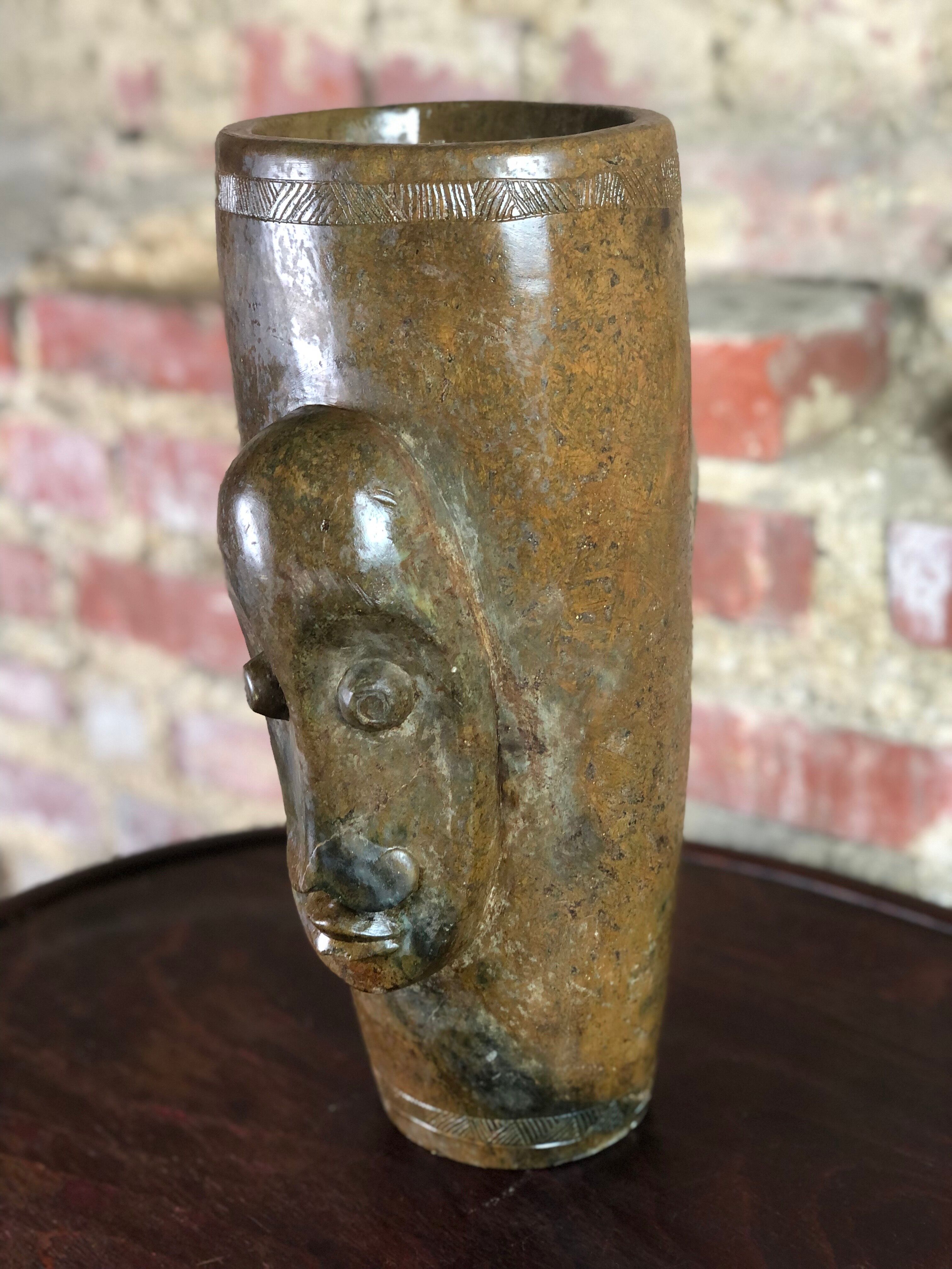 Stone vase from Mbigou 1970s