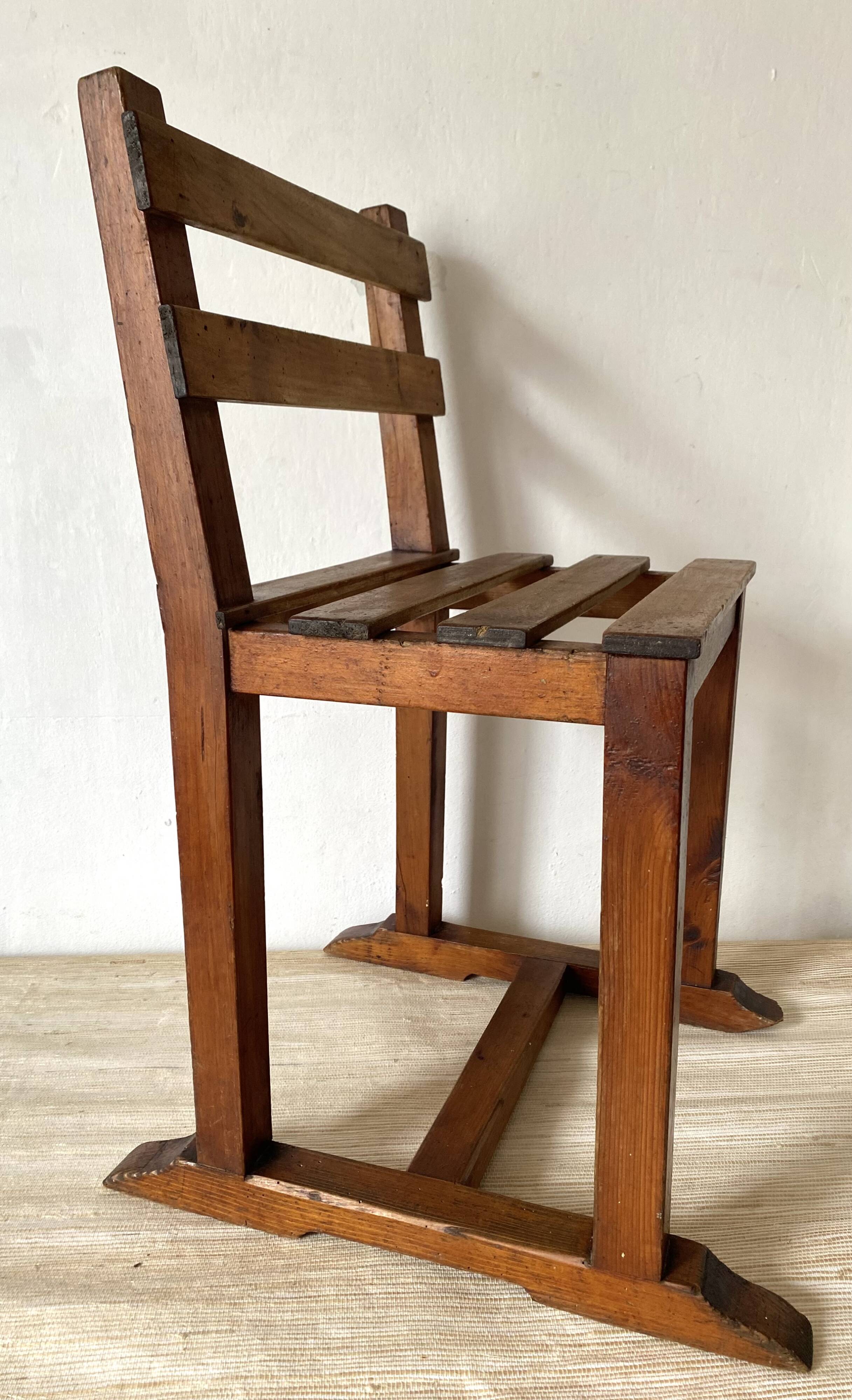 Slatted wooden chair, minimalist