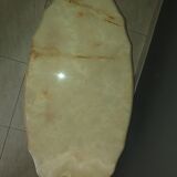Marble table solid brass foot koi fish hollywood style regency