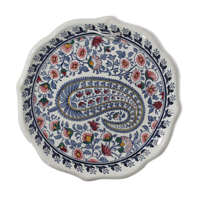 Assiette en faïence de Gien décor ''Cachemire'' vintage