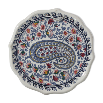 Plate in Gien earthen earthen decoration "Kashmir" vintage