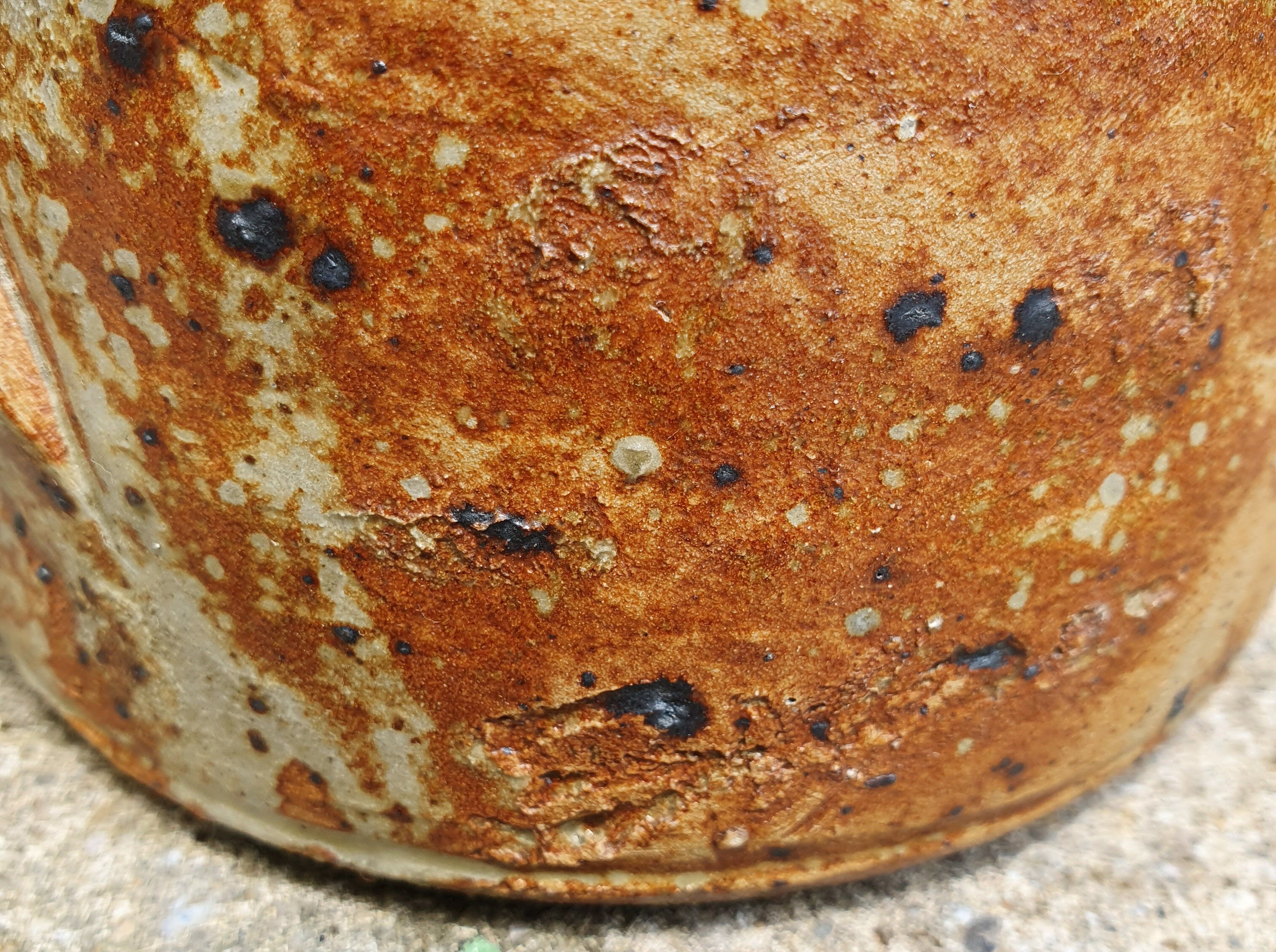 Pyrity sandstone pitcher signed Baudat