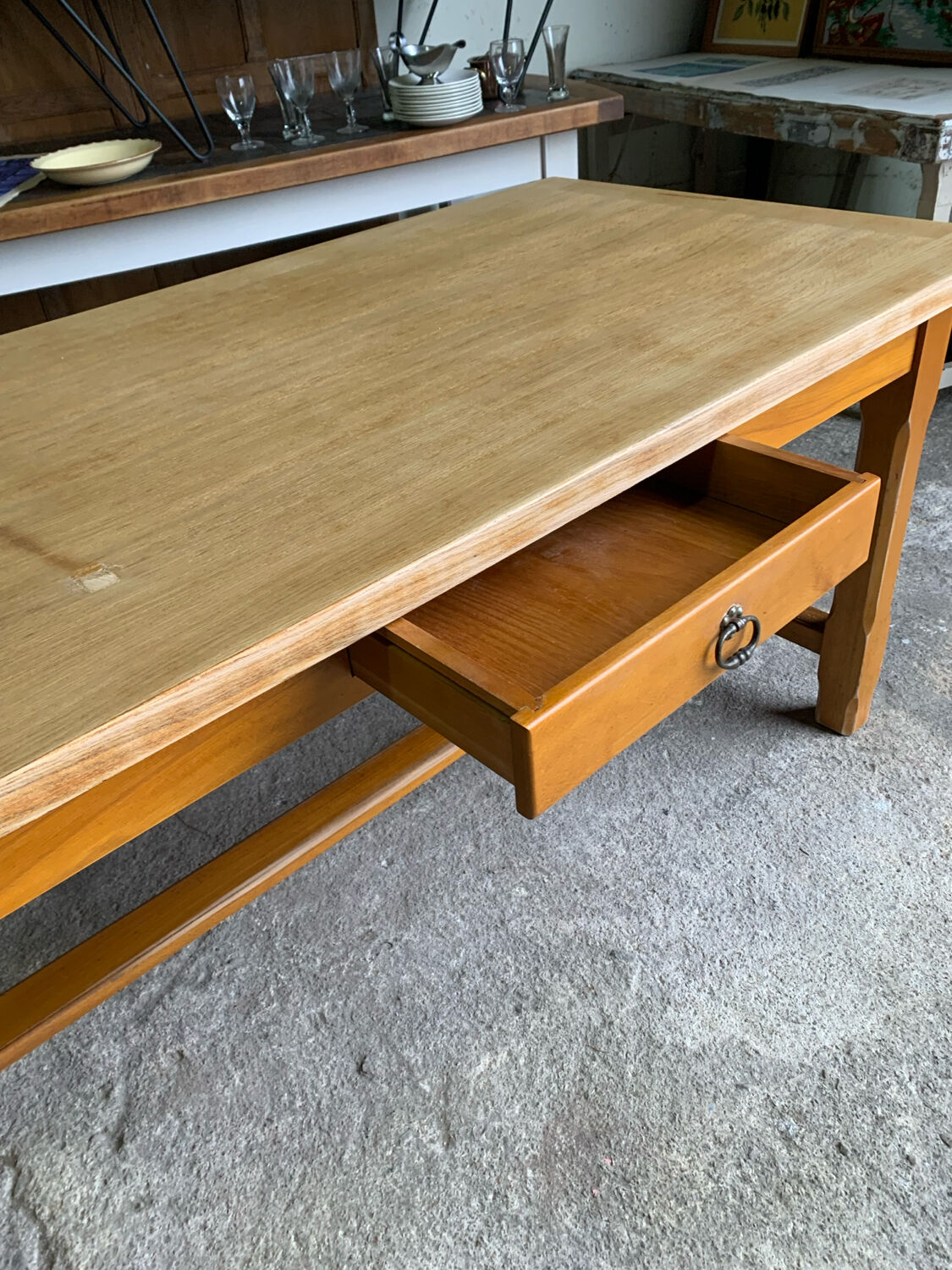 Oak farmhouse table – 1950s