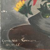 Ancient bouquet of dahlias