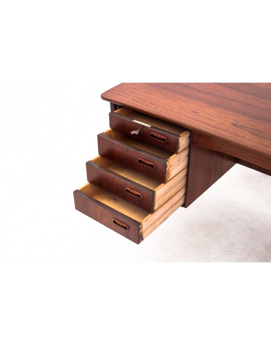 Teak Desk, designed by Svend Aage Madsen for H.P. Hansen, Denmark, 1960s