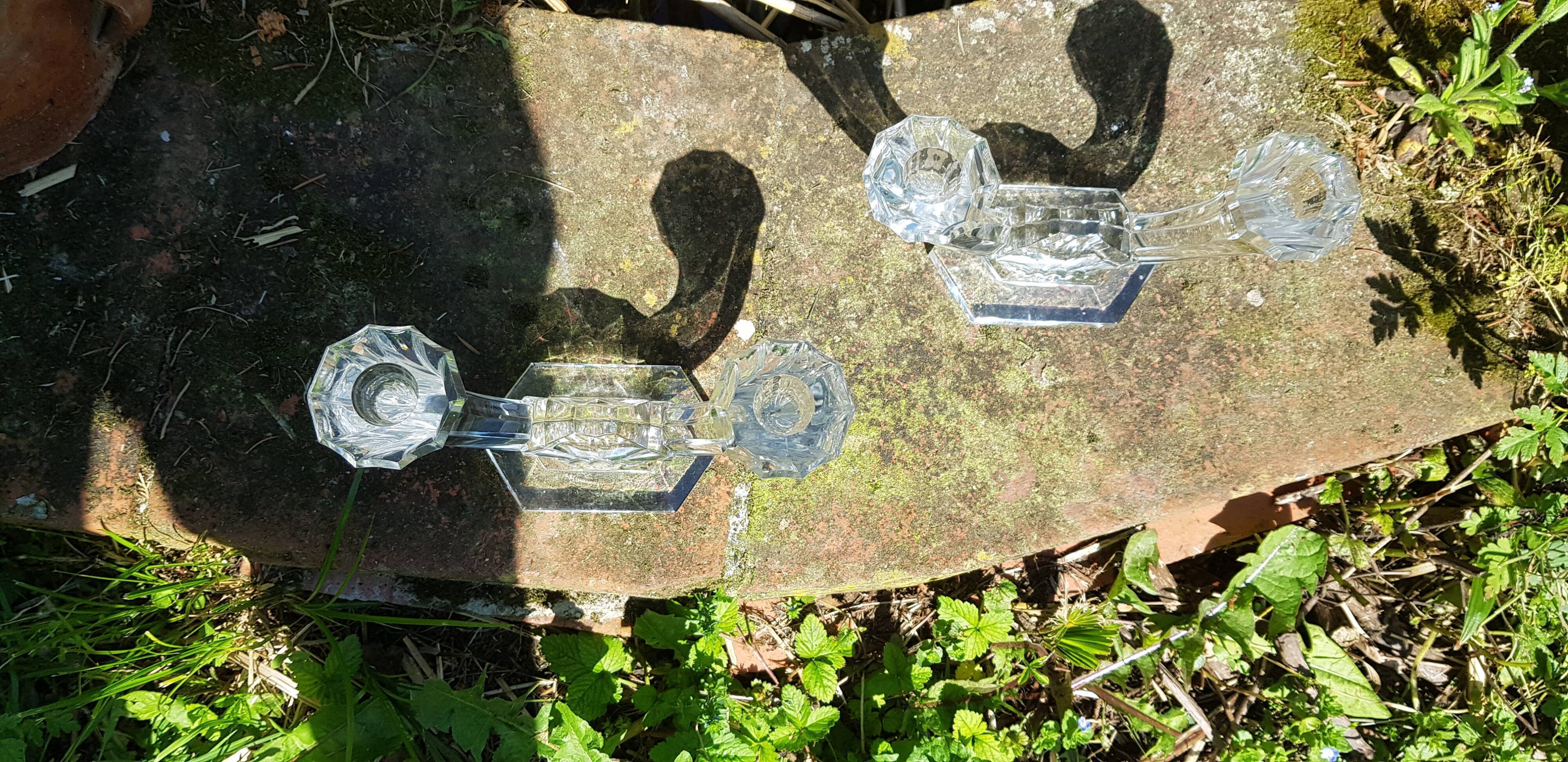 Pair of Val saint Lambert candlesticks