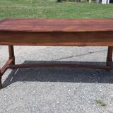 Country farm table 19th in cherry 2 drawers