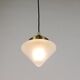 Up to 7 Art Deco brass pendant lights with conical glass shades, Vienna 1930s.