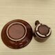 5 tasses bistrot et leurs soucoupes