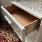 Vintage rattan bedside table from the 70s and 80s