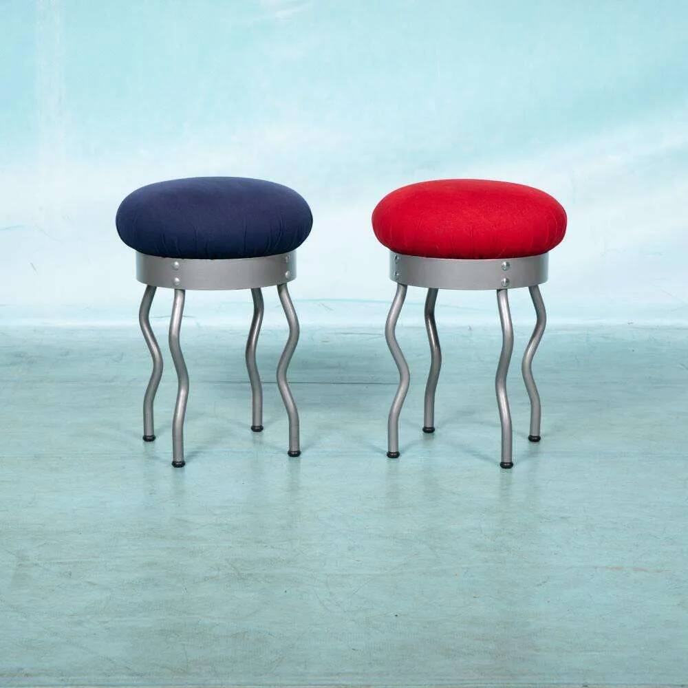 Vintage 90s Ikea zigzag space age stool