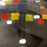 Lacquered Black with Colored Details Ceramic Vide-Poche by Ars Deruta, Ital