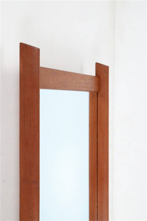Mid-century teak mirror / Danish modern design / 1960s