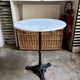 Bistro table in grey marble and black cast iron ⌀ 60 cm