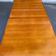 Scandinavian extendable dining table in honey-stained wood for 12 people 1990