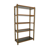 Bamboo display cabinet with 5 smoked glass shelves