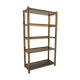 Bamboo display cabinet with 5 smoked glass shelves