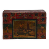Antique brown Chinese storage trunk (c.1900) #6
