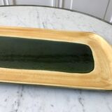 Plat à cake en céramique émail vert salins modèle "capvern" années 60-70
