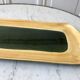 Salins green enamel ceramic cake dish model "Capvern" 60s-70s