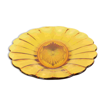 Coupe à fruits Art Déco Val Saint Lambert Luxval en verre ambré, 1935