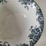 Antique salad bowl from Moulin des Loups, blue Marie-Louise pattern
