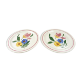 Lot of 2 plates with footouche décor Selestat, Schlettstadt, from Sarreguemines