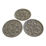 set of 3 stoneware oyster plates