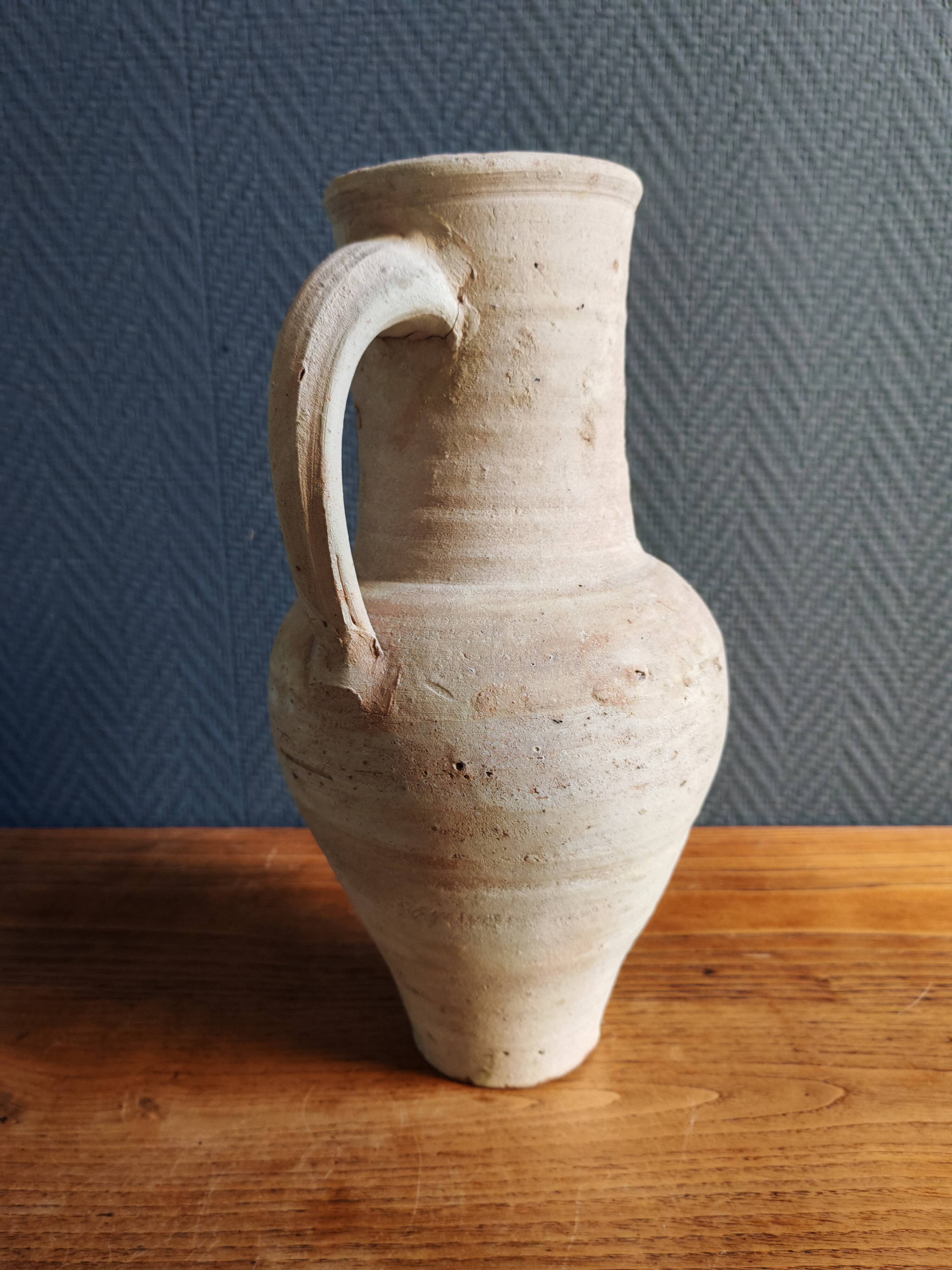 Pichet Ancien en Terre Cuite Non Émaillée | Vase Rustique