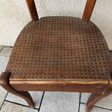 Set of 6 mismatched bistro chairs.