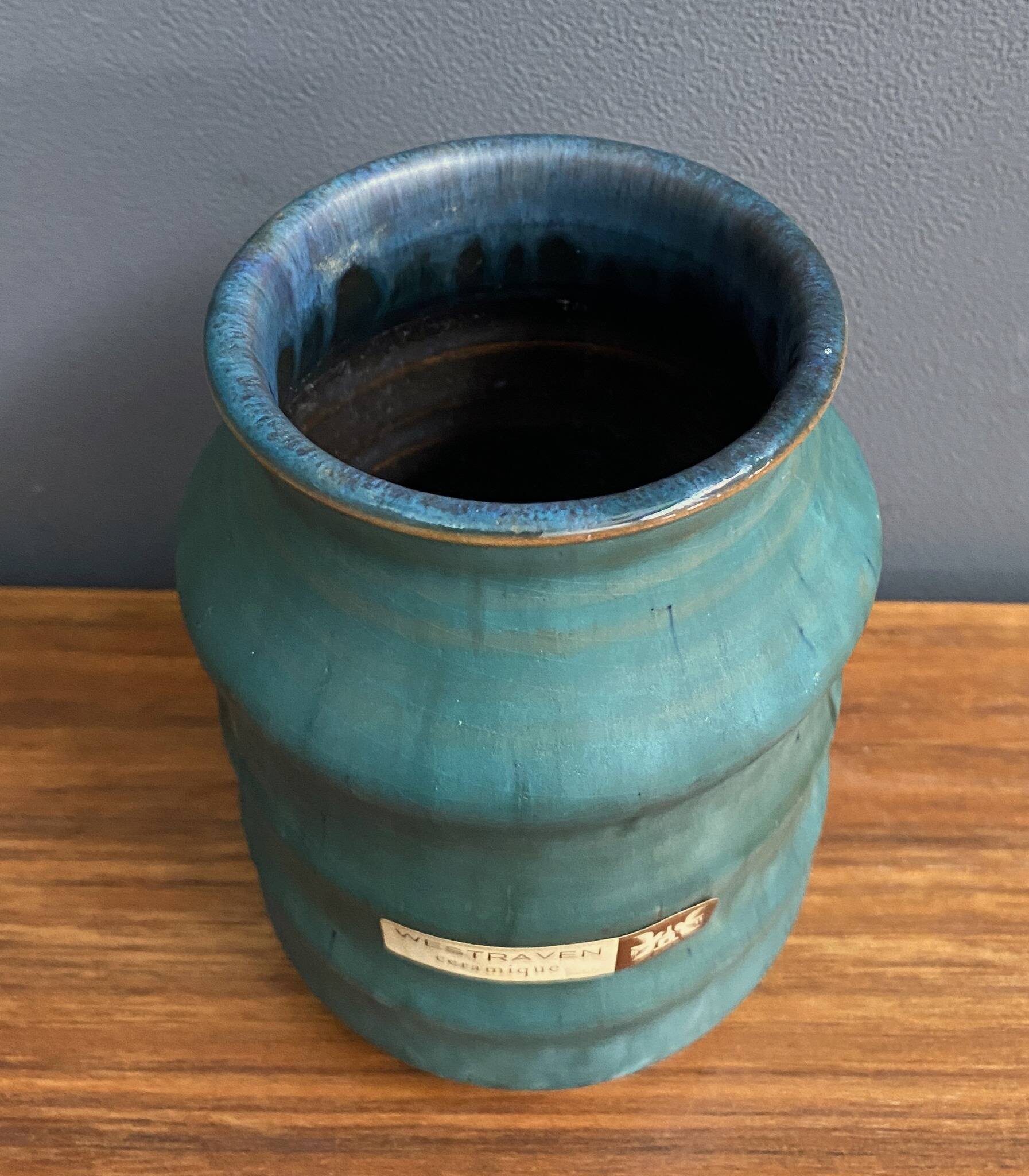 Westraven ceramique Utrecht blue vase 1970s